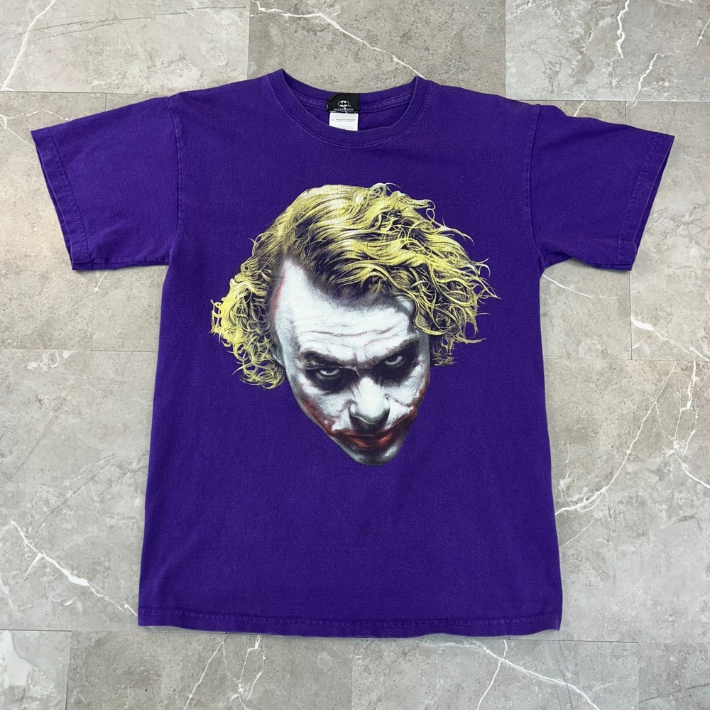 Vintage Joker Graphic Tee Mens Small Batman Heath Ledger Dark Knight Shirt 2008